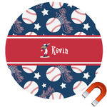 Baseball Round Car Magnet - 6" (Personalized)