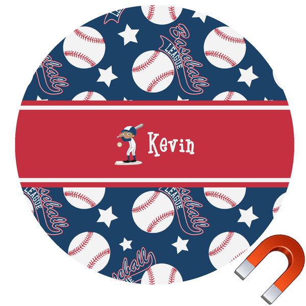Custom Baseball Round Car Magnet - 10" (Personalized)