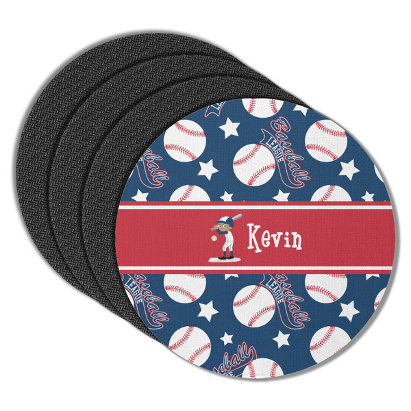 Baseball Round Coaster Rubber Back - Main