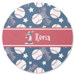 Baseball Round Rubber Backed Coaster (Personalized)