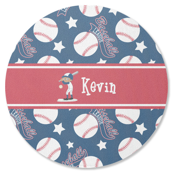 Custom Baseball Round Rubber Backed Coaster (Personalized)
