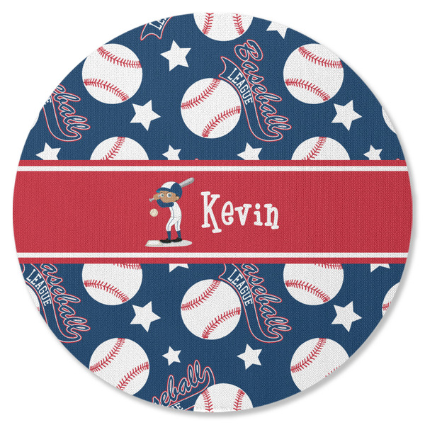 Baseball Round Coaster Rubber Back - Single