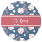 Baseball Round Rubber Backed Coaster (Personalized)