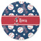 Baseball Round Rubber Backed Coaster (Personalized)