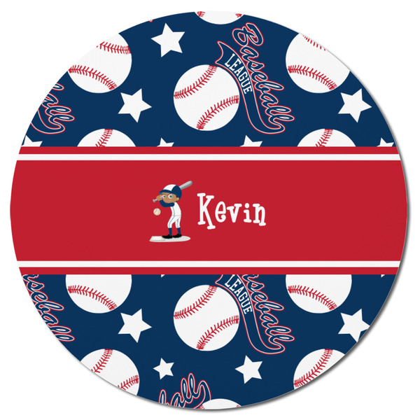 Baseball Round Fridge Magnet - FRONT