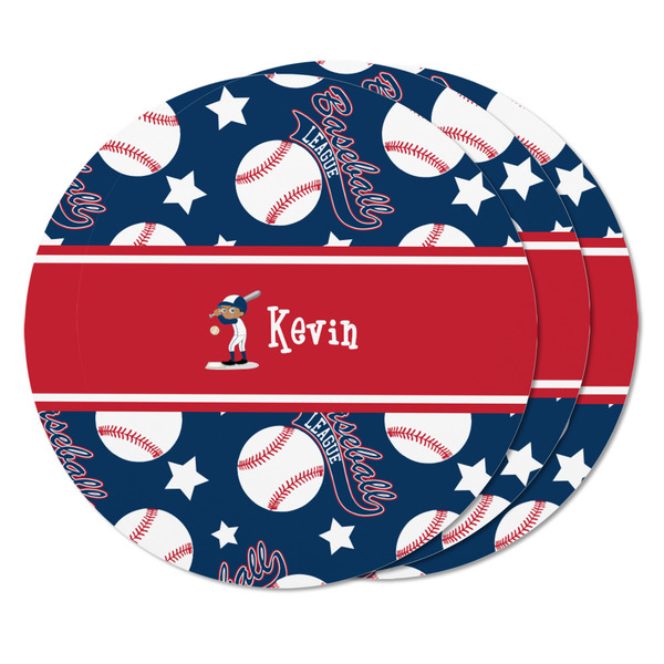 Baseball Round Fridge Magnet - THREE