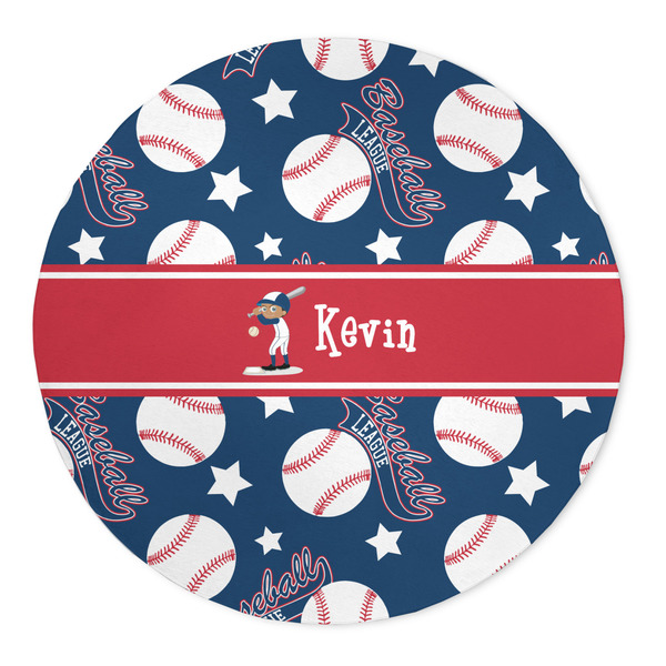 Custom Baseball 5' Round Indoor Area Rug (Personalized)