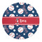 Baseball 5' Round Indoor Area Rug (Personalized)