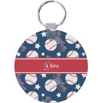 Baseball Round Plastic Keychain (Personalized)