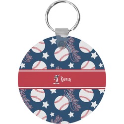 Baseball Round Plastic Keychain (Personalized)