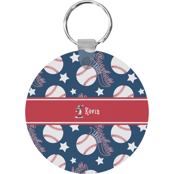 Custom Baseball Round Plastic Keychain (Personalized)