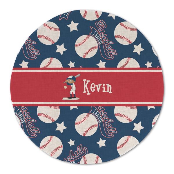 Custom Baseball Round Linen Placemat - Single Sided (Personalized)