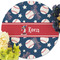 Baseball Round Linen Placemats - Front (w flowers)