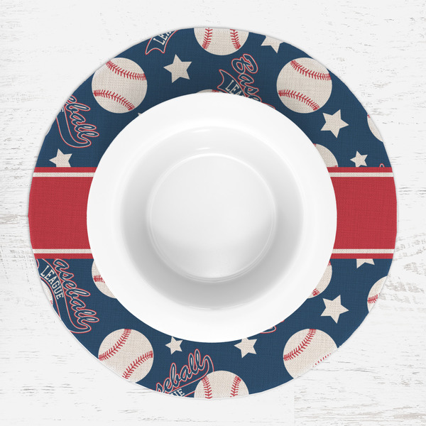 Baseball Round Linen Placemats - LIFESTYLE (single)