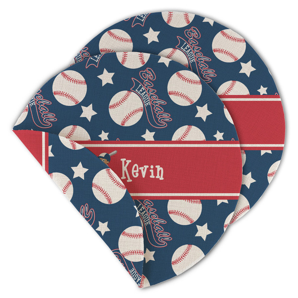 Baseball Round Linen Placemats - MAIN (Double-Sided)