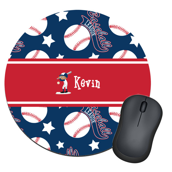 Custom Baseball Round Mouse Pad (Personalized)