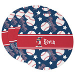 Baseball Round Paper Coasters w/ Name or Text