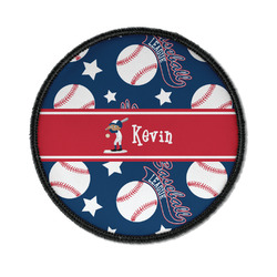 Baseball Iron On Round Patch w/ Name or Text