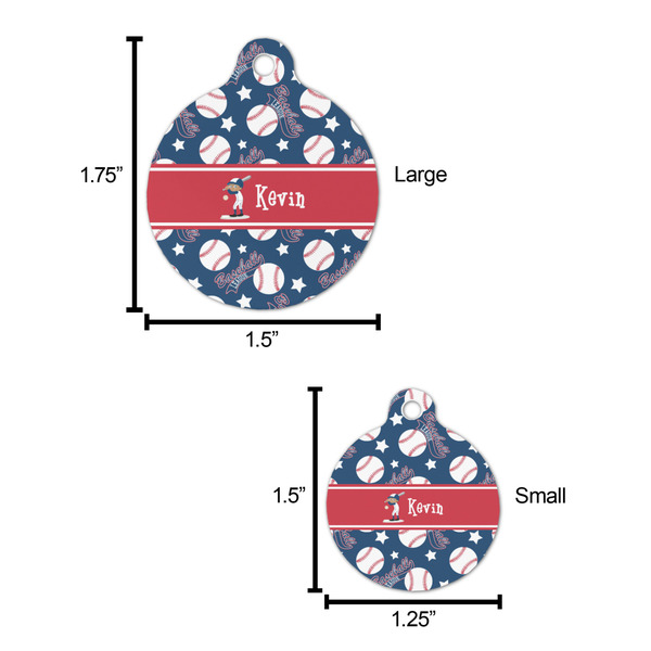 Baseball Round Pet ID Tag - Large - Comparison Scale