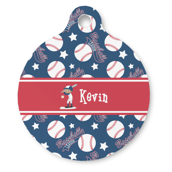 Custom Baseball Round Pet ID Tag - Large (Personalized)