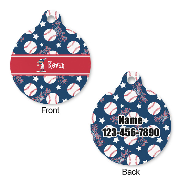 Baseball Round Pet Tag - Front & Back