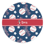 Baseball Round Stone Trivet (Personalized)
