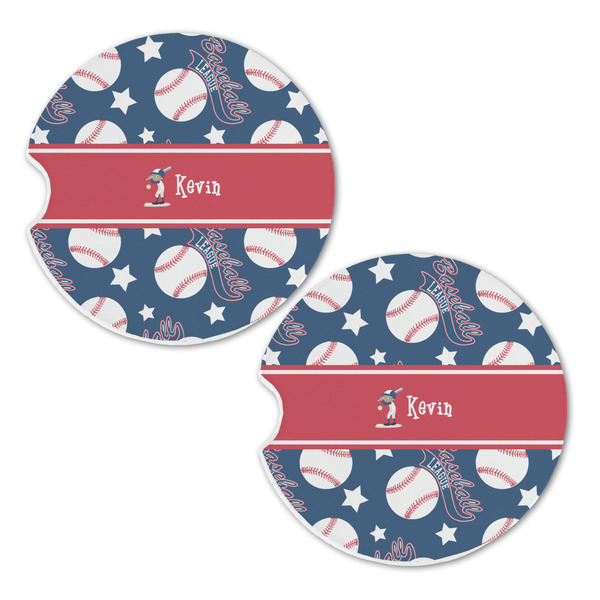 Baseball Sandstone Car Coasters - Set of 2
