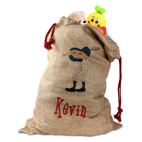 Baseball Santa Bag - Front (stuffed w toys) PARENT