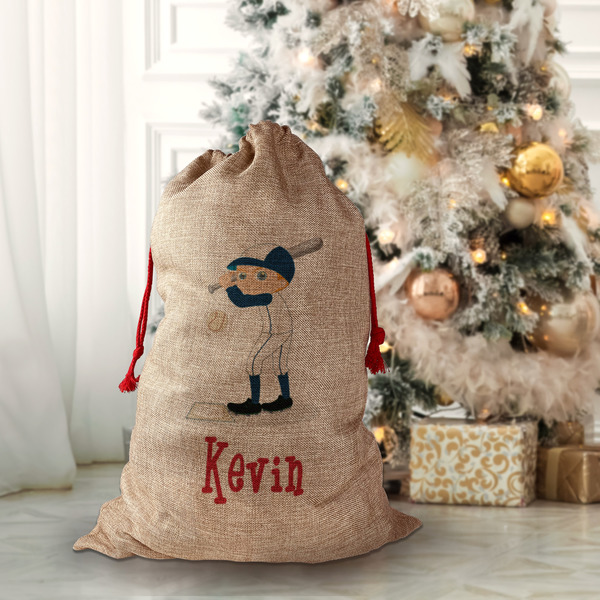 Baseball Santa Bag - Front (stuffed)