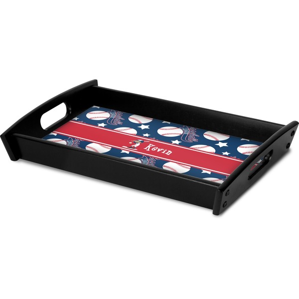 Baseball Serving Tray Black - Corner