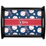 Baseball Black Wooden Tray - Large (Personalized)