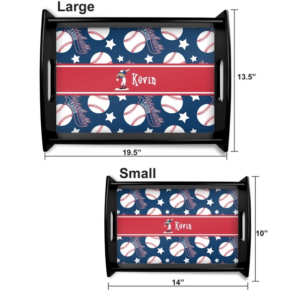 Baseball Serving Tray Black Sizes