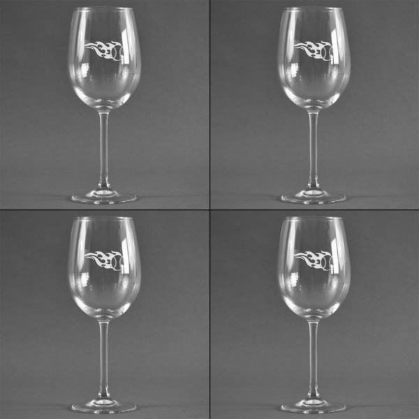 Baseball Set of Four Personalized Wineglasses (Approval)