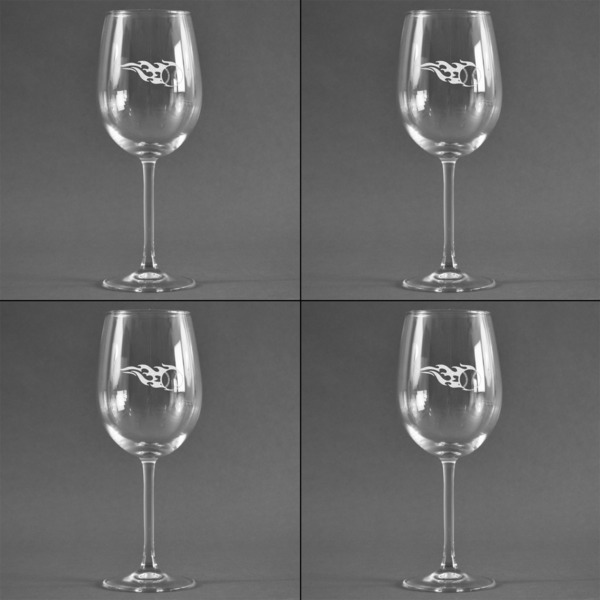 Baseball Set of Four Personalized Wineglasses (Approval)
