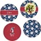 Baseball Set of 4 Glass Lunch / Dinner Plate 10" (Personalized)