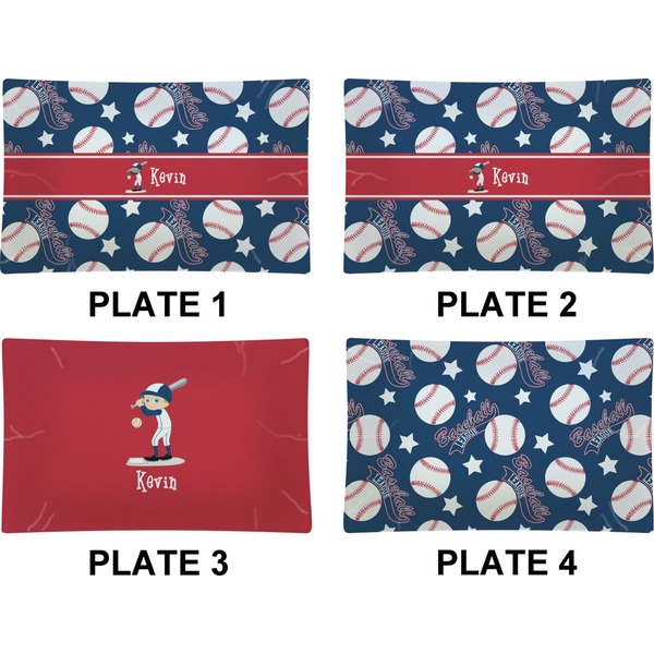Baseball Set of Rectangular Dinner Plates (Approval)