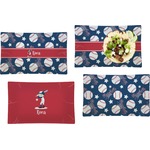 Baseball Set of 4 Glass Rectangular Lunch / Dinner Plate (Personalized)