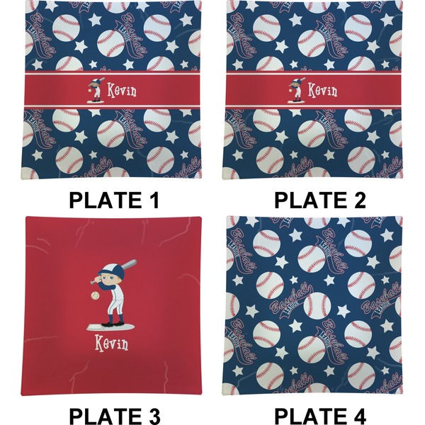 Baseball Set of Square Dinner Plates (Approval)