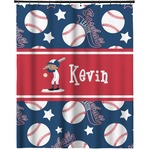 Baseball Extra Long Shower Curtain - 70"x84" (Personalized)