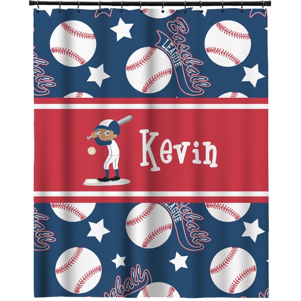 Custom Baseball Extra Long Shower Curtain - 70"x84" (Personalized)