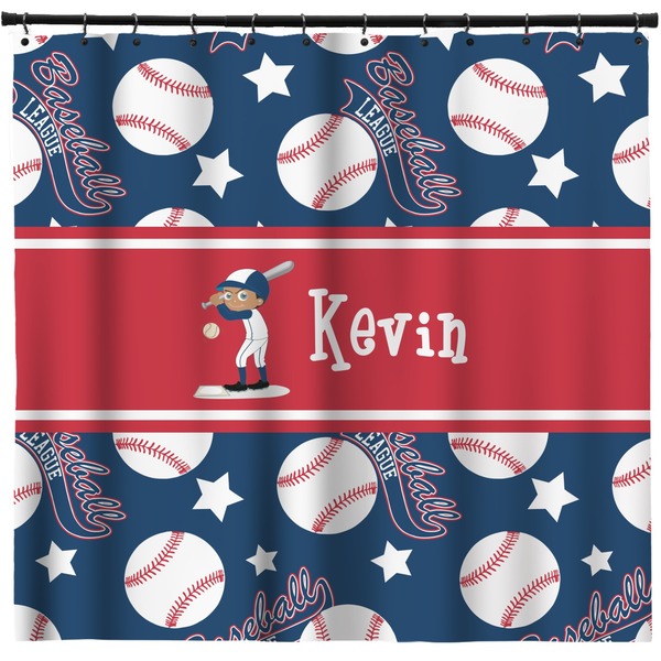 Custom Baseball Shower Curtain - 71" x 74" (Personalized)