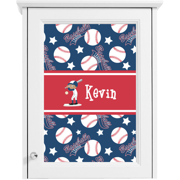 Baseball Single White Cabinet Decal