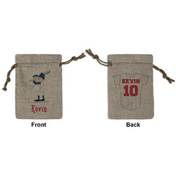 Baseball Small Burlap Gift Bag - Front & Back (Personalized)