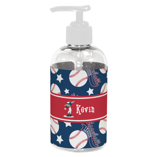 Custom Baseball Plastic Soap / Lotion Dispenser (8 oz - Small - White) (Personalized)