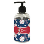 Baseball Plastic Soap / Lotion Dispenser (8 oz - Small - Black) (Personalized)
