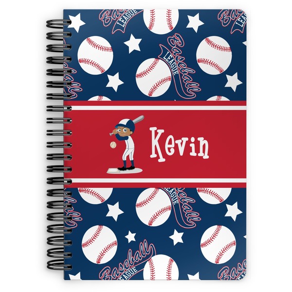 Custom Baseball Spiral Notebook - 7x10 w/ Name or Text