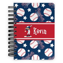 Baseball Spiral Notebook - 5x7 w/ Name or Text
