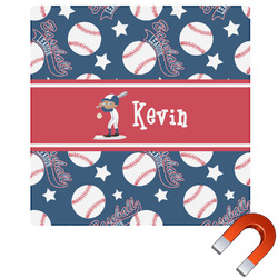 Baseball Square Car Magnet - 6" (Personalized)