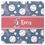 Baseball Square Rubber Backed Coaster (Personalized)