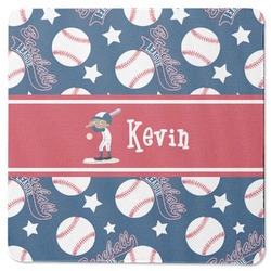 Baseball Square Rubber Backed Coaster (Personalized)